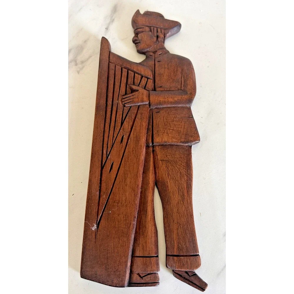 Primitive Wooden Folk Art Hanging Silhouettes MCM 9.5